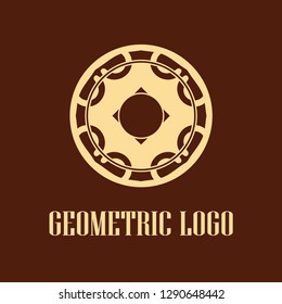 Geometrical art. Circle ornamental logo icon. Deco vector design.