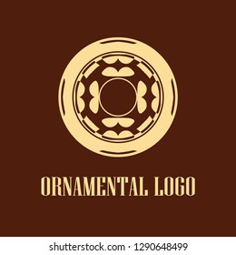 Geometrical art. Circle ornamental logo icon. Deco vector design.