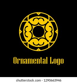 Geometrical art. Circle ornamental logo icon. Deco vector design.