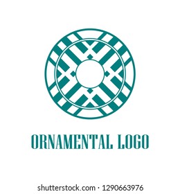 Geometrical art. Circle ornamental logo icon. Deco vector design.