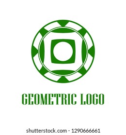 Geometrical art. Circle ornamental logo icon. Deco vector design.