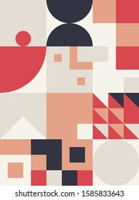 Geometrical artwork with simple shape and figure