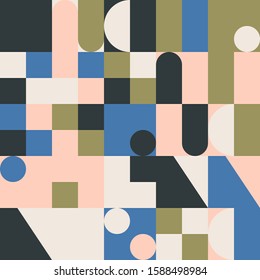 Geometrical artwork with simple shape and figure