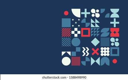 Geometrical artwork with simple shape and figure