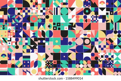 Geometrical artwork with simple shape and figure