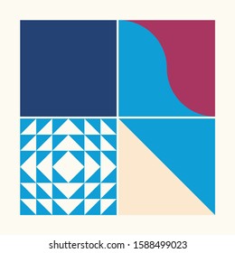 Geometrical artwork with simple shape and figure