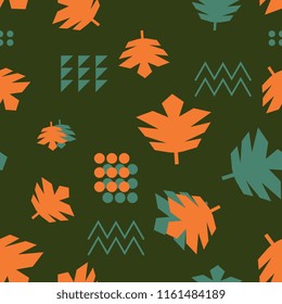 geometrical autumn seamless pattern background