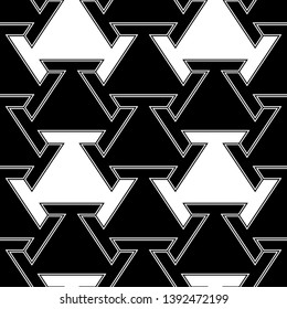 Geometrical backdrop. Figures ornament. Simple shapes wallpaper. Geometric background. Polygonal motif. Digital paper, textile print, abstract. Seamless pattern. Vector.