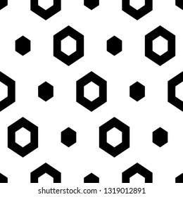 Geometrical backdrop. Hexagons ornament. Shapes background. Geometric wallpaper. Polygons motif. Digital paper, textile print, web design, abstract. Seamless pattern. Vector.