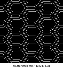 Geometrical backdrop. Shapes background. Geometric wallpaper.Figures ornament. Polygons motif. Digital paper, textile print, web design, abstract. Seamless pattern. Vector.