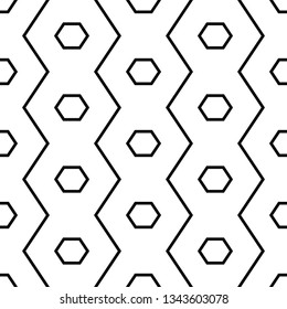 Geometrical backdrop. Shapes wallpaper. Geometric background.Hexagons, figures ornament. Polygonal motif. Digital paper, textile print, abstract. Seamless pattern. Vector