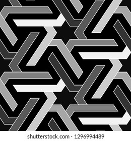 Geometrical backdrop. Stars, polygons ornament. Star, hexagonal shapes wallpaper. Geometric background. Polygons motif. Digital paper, abstract. Seamless pattern.