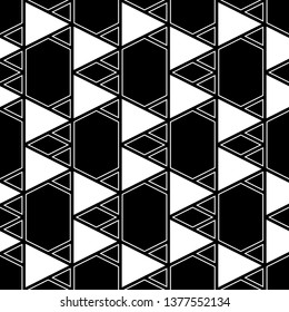 Geometrical backdrop. Triangular, quadrangular, hexagonal shapes wallpaper. Geometric background. Polygons motif.Triangles, rhombuses, hexagons ornament. Digital paper, abstract. Seamless pattern.