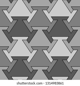 Geometrical backdrop.Figures ornament. Seamless pattern. Simple shapes wallpaper. Geometric background. Polygonal motif. Digital paper, textile print, abstract. Vector.