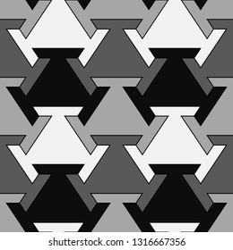 Geometrical backdrop.Figures ornament. Seamless pattern. Simple shapes wallpaper. Geometric background. Polygonal motif. Digital paper, textile print, abstract. Vector