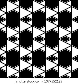 Geometrical backdrop.Geometric background. Triangular, quadrangular, hexagonal shapes wallpaper. Polygons motif.Triangles, rhombuses, hexagons ornament. Digital paper, abstract. Seamless pattern.