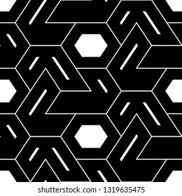 Geometrical backdrop.Seamless pattern. Shapes wallpaper. Hexagons, figures ornament. Geometric background. Polygonal motif. Digital paper, textile print, abstract. Vector