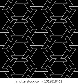 Geometrical backdrop.Shapes wallpaper. Hexagons, figures ornament. Geometric background. Polygonal motif. Digital paper, textile print, abstract. Seamless pattern. Vector