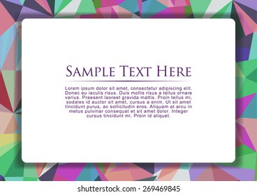 geometrical background abstract polygonal style. for card design, page design, leaflet, brochure, flyer or magazine page design. Vector, EPS 10
