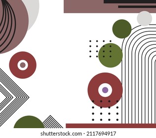 Diseño gráfico de fondo geométrico, fondo geométrico abstracto. Formas y líneas geométricas modernas, elementos gráficos Estilo Conjunto de póster. Vector abstracto de estilo plano.