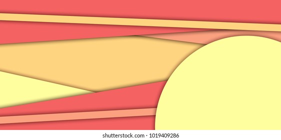 Geometrical background in material design style with different levels surfaces