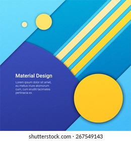 Geometrical background in material design style with pieces of paper on different elevation. Concept of space