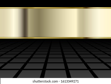 geometrical background with metallic banner