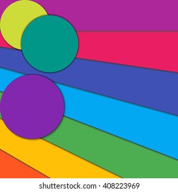 Geometrical background in a modern material design style with a pieces of paper. Abstract illustration.  Vector illustration