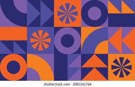 Geometrisches Hintergrundmuster mit nahtlosen Kanten und funky Farben, Vektor eps10