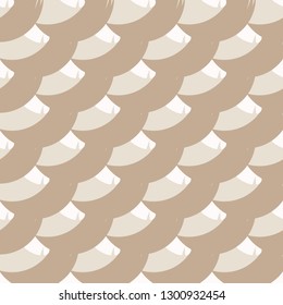 Geometrical background with uneven circles, curly lines. Abstract round seamless pattern. Vector