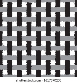 Geometrical black and grey seamless pattern print background.