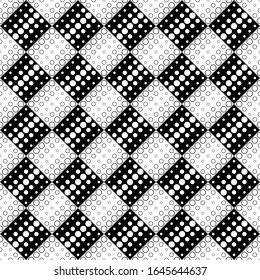 Geometrical black and white circle pattern background - abstract vector graphic