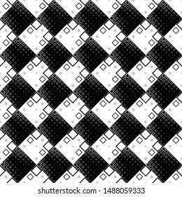 Geometrical black and white diagonal square pattern background - abstract vector graphic design