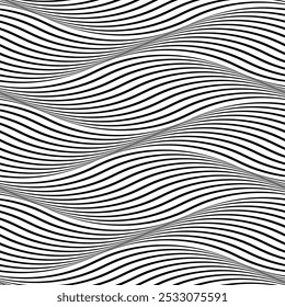 Geometrical black white waves seamless background