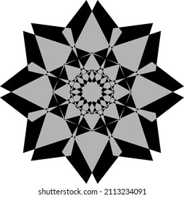 Geometrical black-and-grey mandala, vector graphics