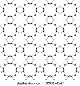 geometrical black-and-white ornament seamless pattern