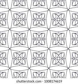 geometrical black-and-white ornament seamless pattern