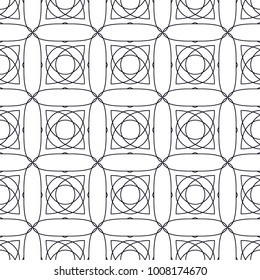 geometrical black-and-white ornament seamless pattern