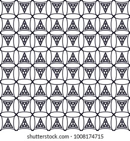 geometrical black-and-white ornament seamless pattern