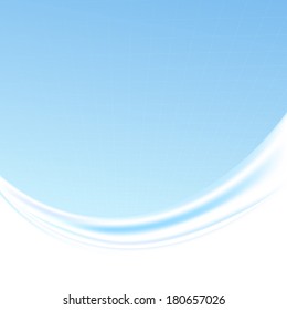 Geometrical blue folder template - abstract swoosh. Vector illustration
