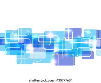 Geometrical blue square background. Vector illustration
