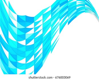 Geometrical blue wavy abstract background.