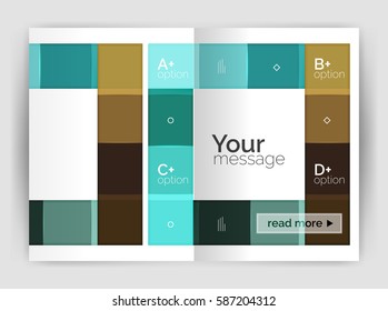 Geometrical brochure a4 business template, flyer abstract background with infographics abc options. Modern print template