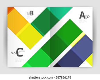 Geometrical brochure a4 business template, flyer abstract background with infographics abc options. Modern print template