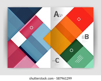 Geometrical brochure a4 business template, flyer abstract background with infographics abc options. Modern print template