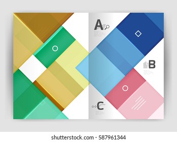 Geometrical brochure a4 business template, flyer abstract background with infographics abc options. Modern print template
