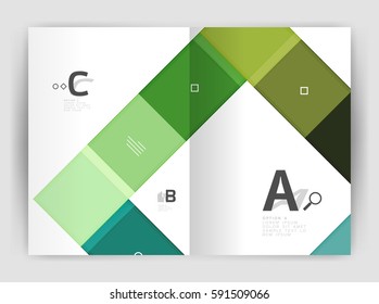 Geometrical brochure a4 business template, flyer abstract background with infographics abc options. Modern print template