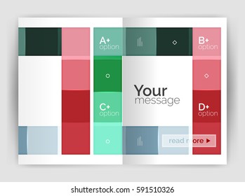 Geometrical brochure a4 business template, flyer abstract background with infographics abc options. Modern print template