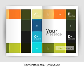 Geometrical brochure a4 business template, flyer abstract background with infographics abc options. Modern print template