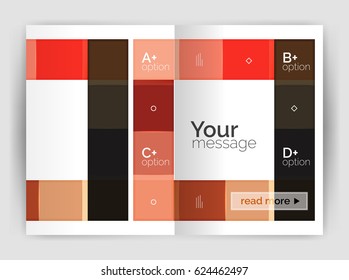 Geometrical brochure a4 business template, flyer abstract background with infographics abc options. Modern print template
